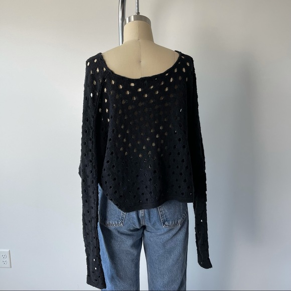 Vintage Y2K Oversized Slouchy Cropped Sweater s m - Picture 2 of 4